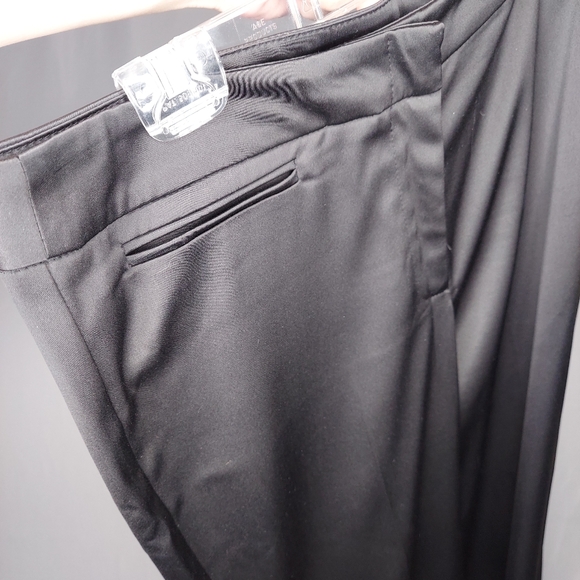 JS Collections Wide Leg Pants 14 Black Satin Zip Trouser Y2K Vtg Shiny Party - Picture 7 of 10